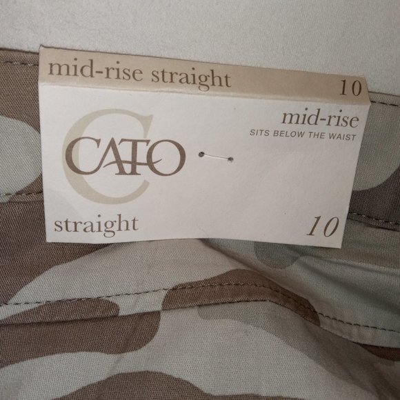 NWT Cato Camo Mid-Rise Straight Pants 10 - Picture 2 of 13
